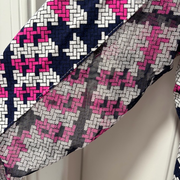 IBKUL Womens 1/4 Zip Long Sleeve Shirt Mesh Golf UPF 50+ Blue Floral Medium - Picture 5 of 8